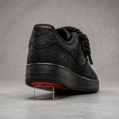 Custom Black Glitter x Red Bottoms AF1